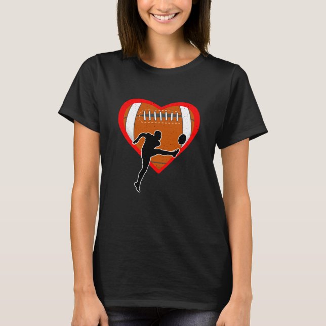 Rugby Heart Sport Love Anti Valentines Day T Shirt (Framsida)