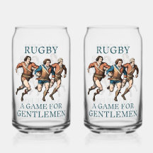 Rugby-herrar tryckta på 16 oz Can Glasses