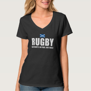 Rugby Inga Hjälmar Inga Dynor Bara Bollar Skottlan T Shirt