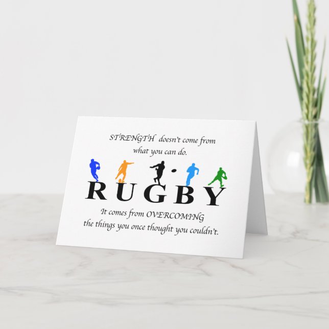 Rugby inspirational Quote Kort (Framsida)