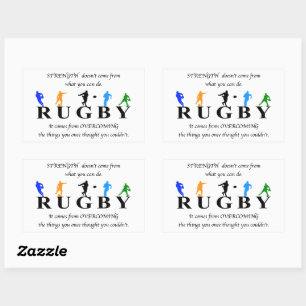 Rugby inspirational Quote Rektangulärt Klistermärke