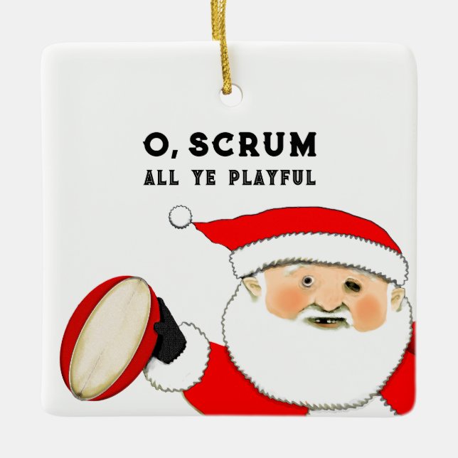 Rugby jul samlarobjekt julgransprydnad keramik (Framsida)