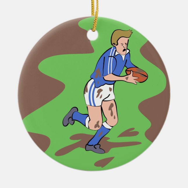 Rugby Julgransprydnad Keramik (Framsidan)