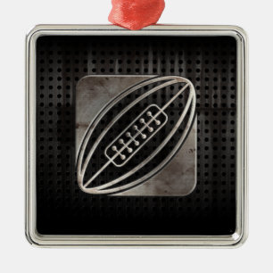 Rugby; Kall svart Julgransprydnad Metall