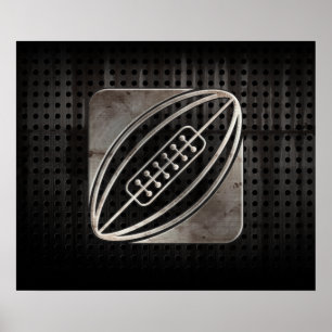 Rugby; Kall svart Poster