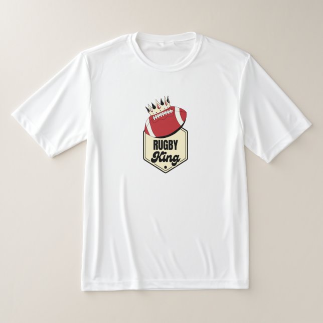 Rugby Kung | Utkastet till krönt brickmönster för  T Shirt (Laydown)