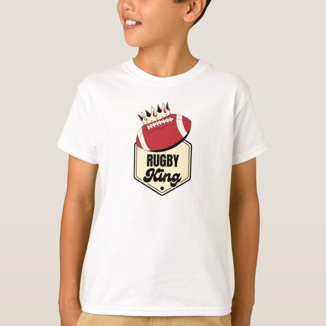 Rugby Kung | Utkastet till krönt brickmönster för  T Shirt (Framsida)