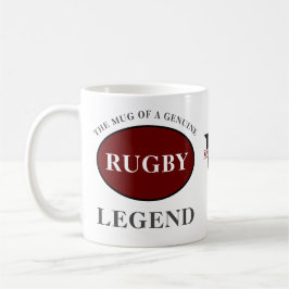 Rugby Legend Monogram Lägg till ditt namn på födel Kaffemugg