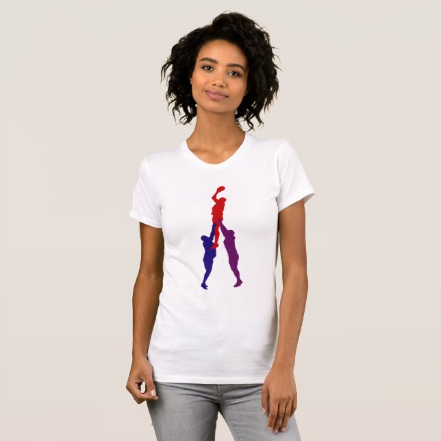 Rugby Lineout Womens T-Shirt (Hel framsida)