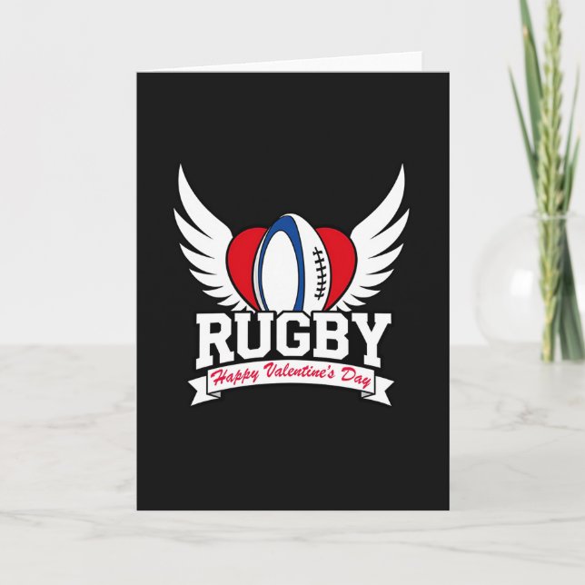 Rugby Love Valentines Day Card Kort (Framsida)