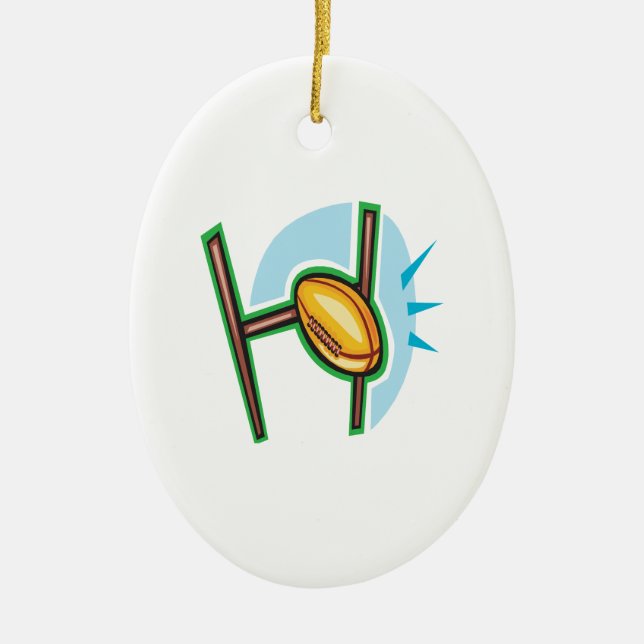 Rugby-målet Julgransprydnad Keramik (Framsidan)