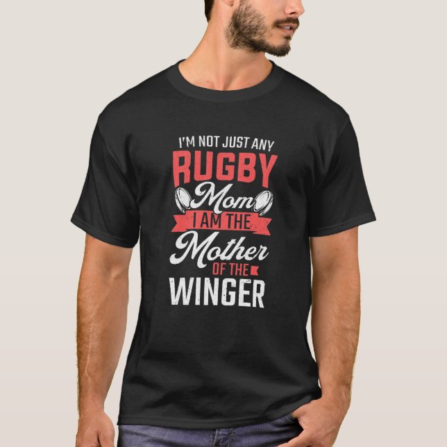 Rugby Mamma Mor Winger Rugby Player T Shirt (Framsida)
