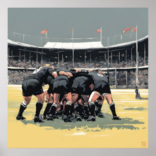 Rugby Maul Art Skriv ut Poster