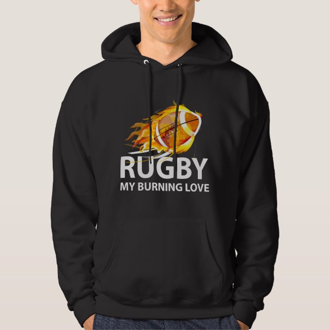 Rugby My Burning Kärlek Hoodie (Framsida)