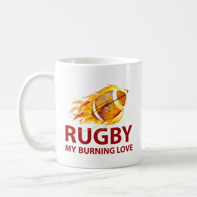Rugby My Burning Kärlek-kaffe Mugg (Vänster)