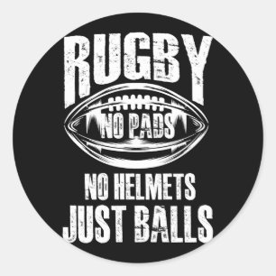 Rugby No Dynors No Helmet Just Bollar American Foo Runt Klistermärke