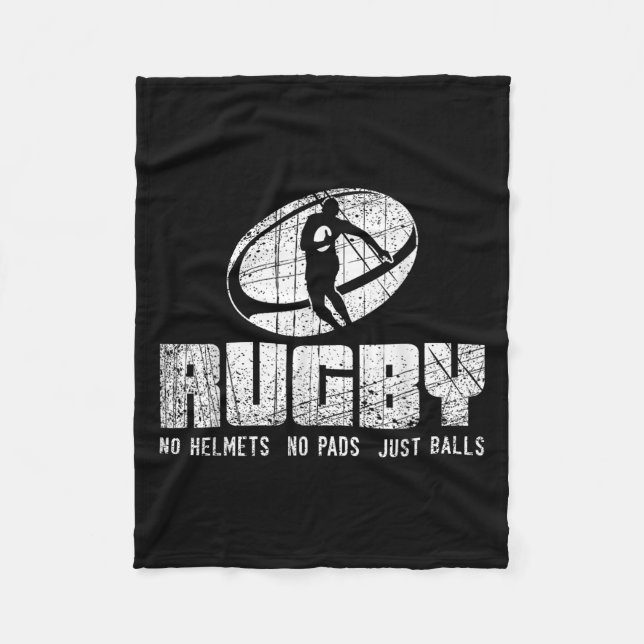 Rugby No Helmet No Pads Just Shirt - Funny Rugby Q Fleecefilt (Framsidan)