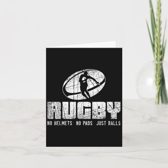 Rugby No Helmet No Pads Just Shirt - Funny Rugby Q Kort (Framsida)