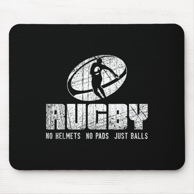 Rugby No Helmet No Pads Just Shirt - Funny Rugby Q Musmatta (Framsidan)
