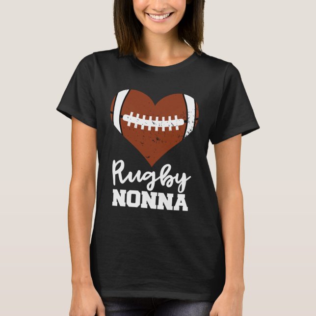 Rugby Nonna Heart Rugby Player Nonna T Shirt (Framsida)