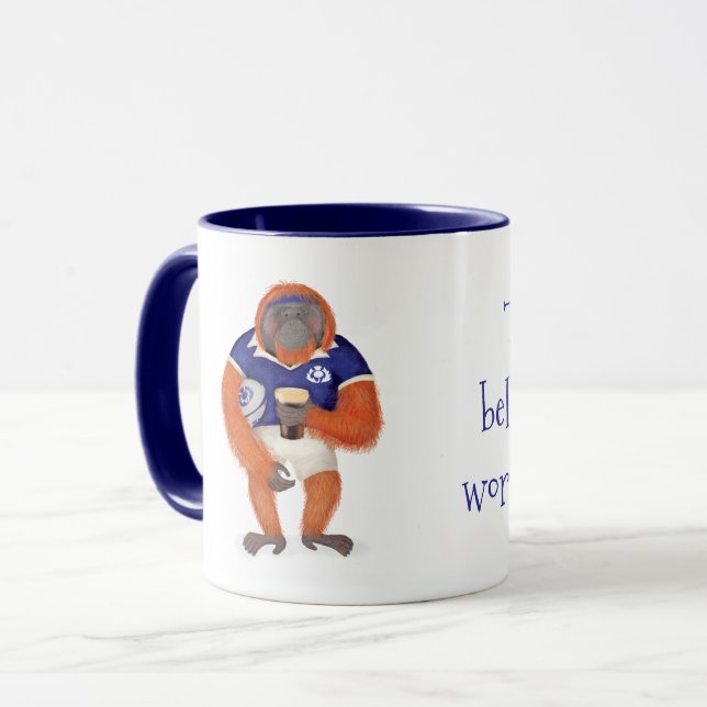 Rugby orangutan Fars dag best pappa mugg (Framsida vänster)