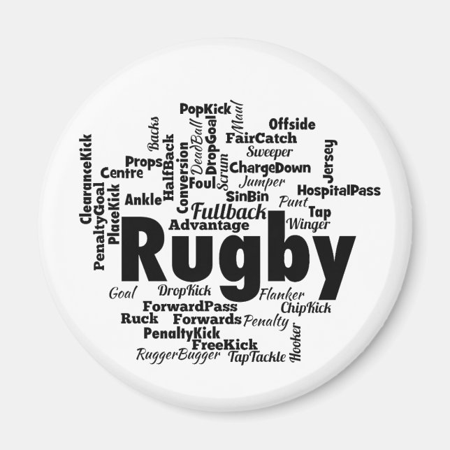 Rugby Ord Cloud Magnet (Framsidan)