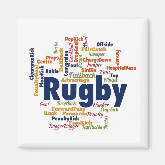Rugby Ord Cloud Magnet (Framsidan)