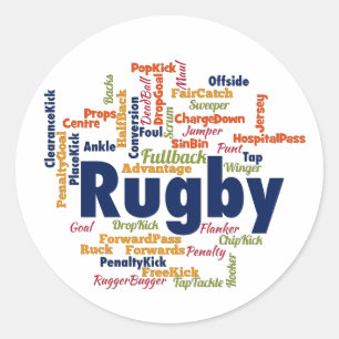 Rugby Ord Cloud Runt Klistermärke