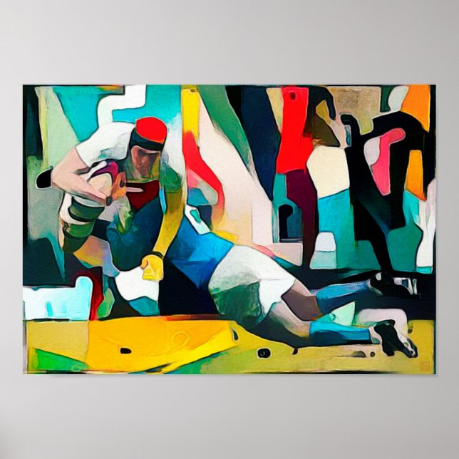 Rugby Painting Print Poster (Framsidan)