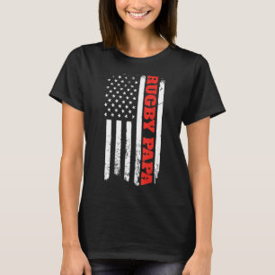Rugby Pappa Amerikanska Flagga Manarna Fars dag T Shirt