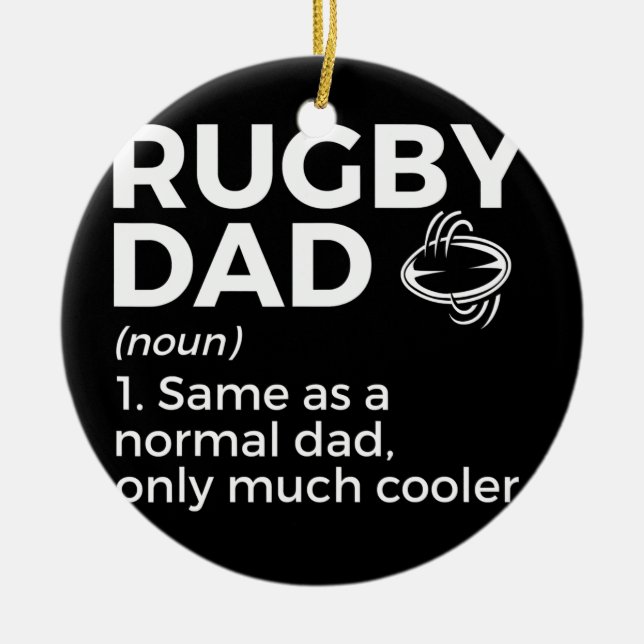 Rugby Pappa Definition Julgransprydnad Keramik (Framsidan)