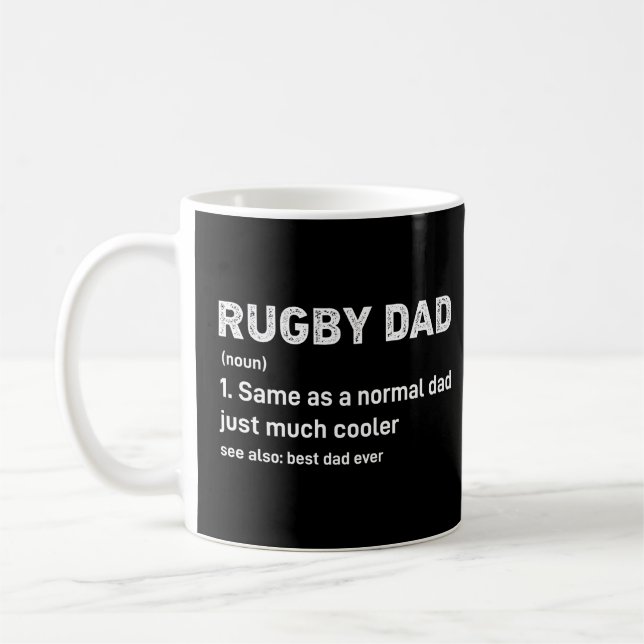Rugby Pappa Funny Definition Kaffemugg (Vänster)