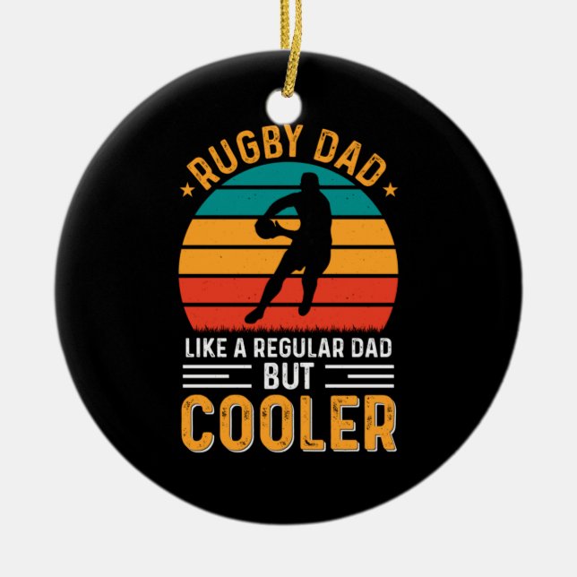 Rugby Pappa Julgransprydnad Keramik (Framsidan)