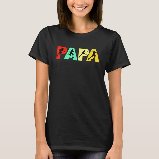 Rugby Pappa Pappa Rugby Far Retro T Shirt (Framsida)