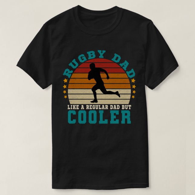 Rugby Pappa som ett vanligt Pappa men Cooler T-Shi T Shirt (Design framsida)