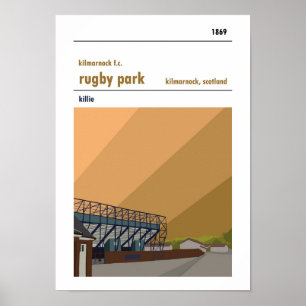 Rugby parkerar, Kilmarnock. Stadiontryck Poster