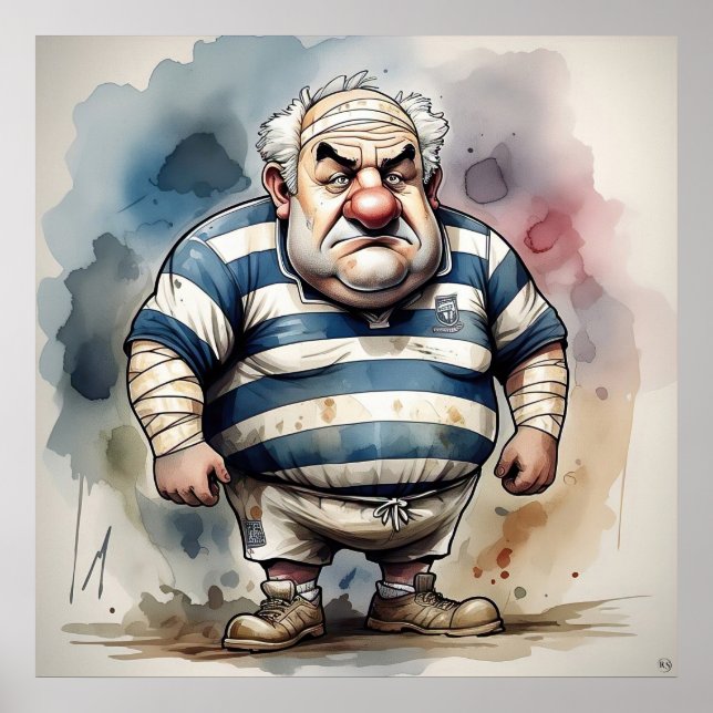 Rugby Player Art-utskrift Poster (Framsidan)