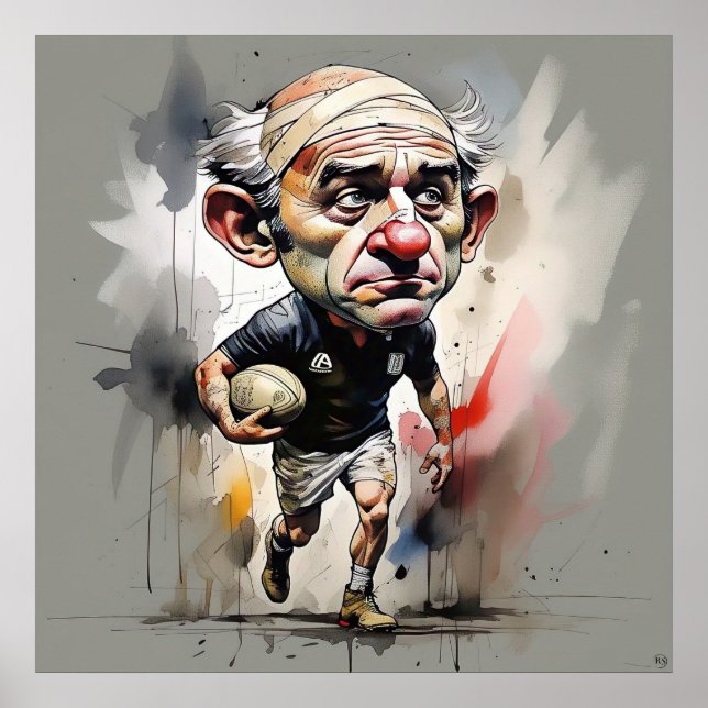 Rugby Player Art-utskrift Poster (Framsidan)