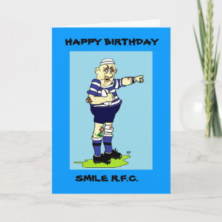 RUGBY PLAYER BIRTHDAY CARD KORT
