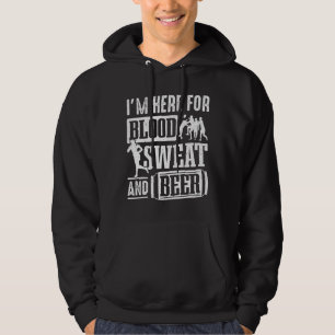 Rugby Player jag är här för Sweat and Beer Rugby Hoodie
