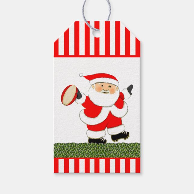 Rugby Player Juletiketters Presentetikett (Framsidan)