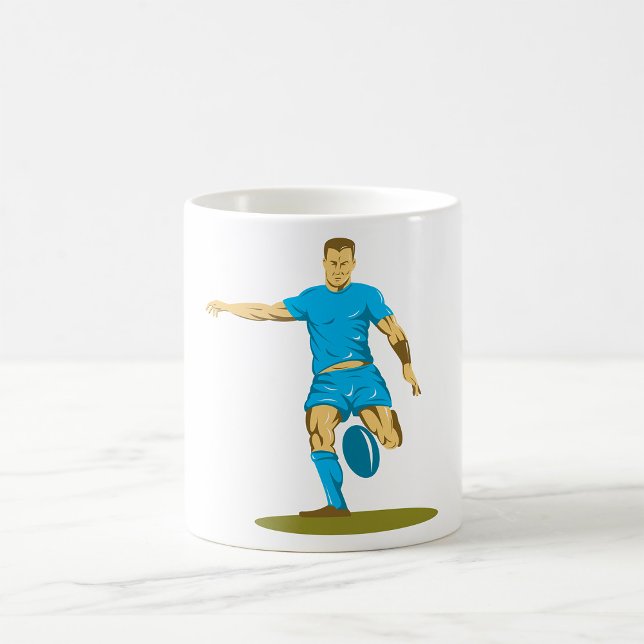 Rugby Player Kicking Boll Athletic Sports Kaffemugg (Skapare uppladdad)