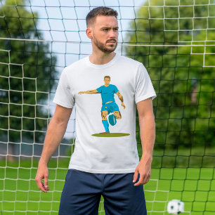 Rugby Player Kicking Boll Athletic Sports T Shirt