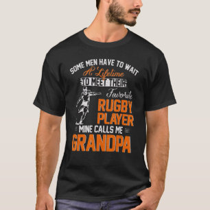 Rugby Player Mine kallar mig Grandpa Rugby Gift T Shirt