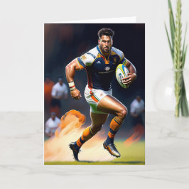 Rugby Player - Rugby Greeting Card Helgkort