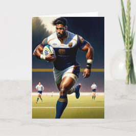 Rugby Player - Rugby Greeting Card Helgkort