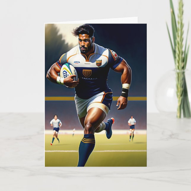 Rugby Player - Rugby Greeting Card Helgkort (Framsida)