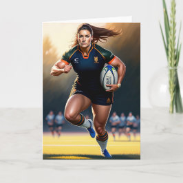 Rugby Player - Rugby Greeting Card Helgkort