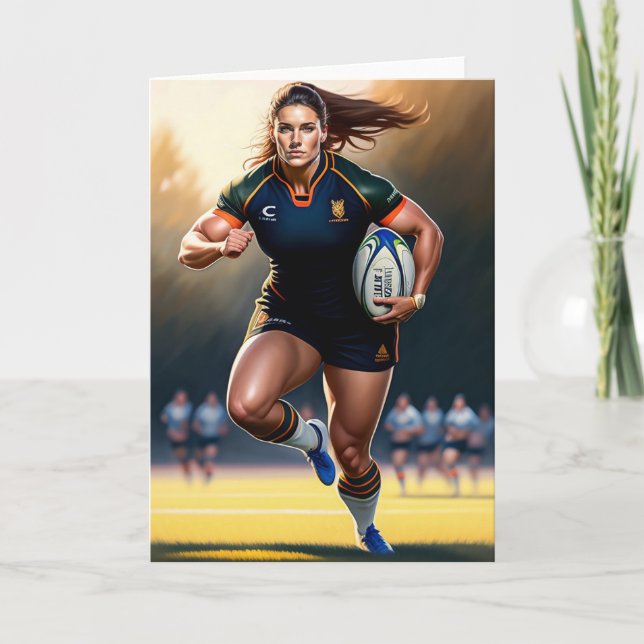 Rugby Player - Rugby Greeting Card Helgkort (Framsida)