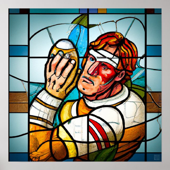 Rugby Player - Rugby Painting Print Poster (Framsidan)